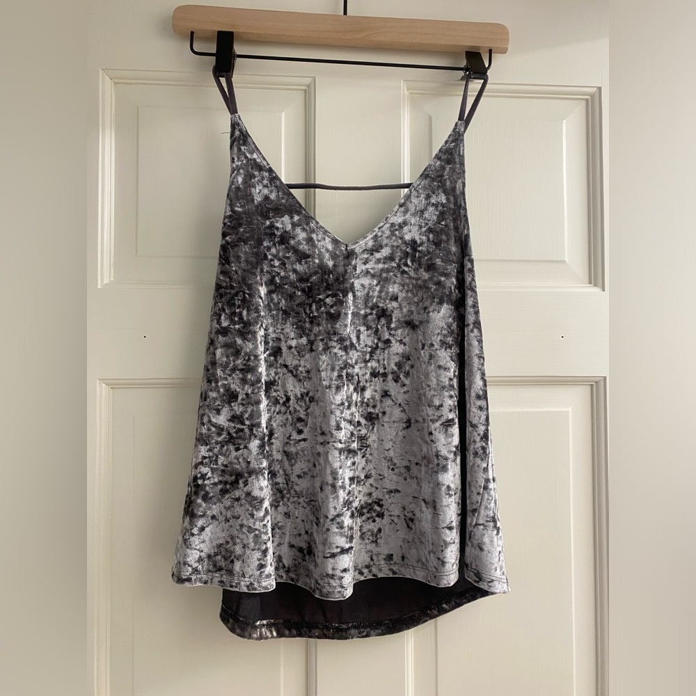 Grey Velvet American Eagle Tank Top